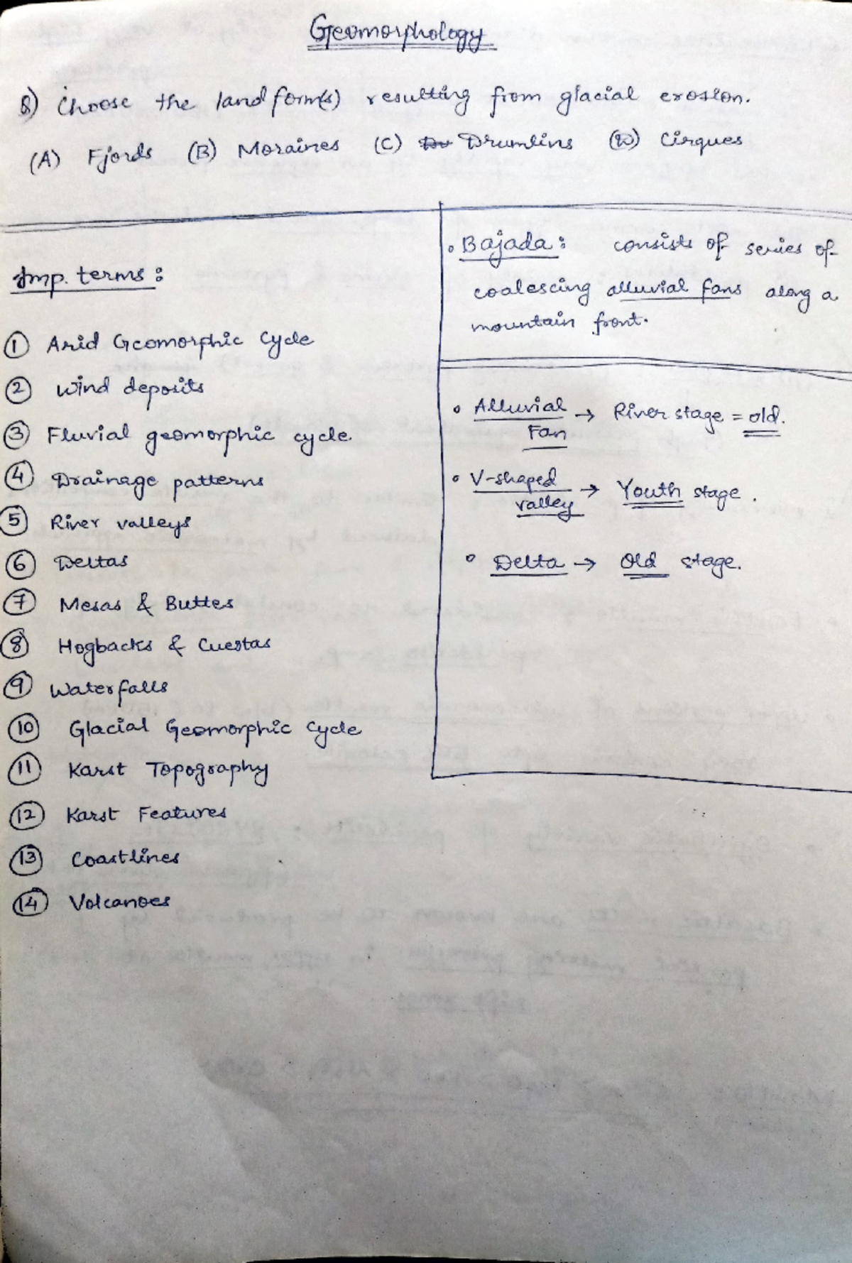 Geomorphology Lecture Notes - Part 1 (GEO 101) - Studocu