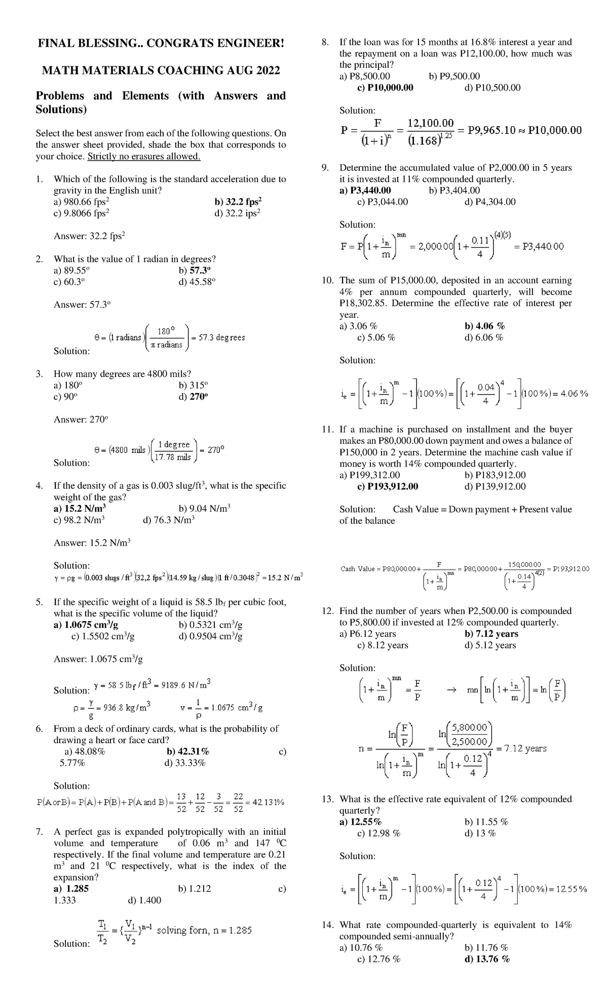 Integral Calculus Problems and Solutions: Indefinite and Definite ...