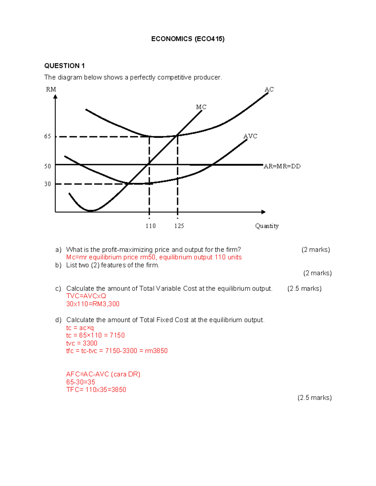 ECONOMICS (ECO415) Discussion Questions on Market Structures - Studocu