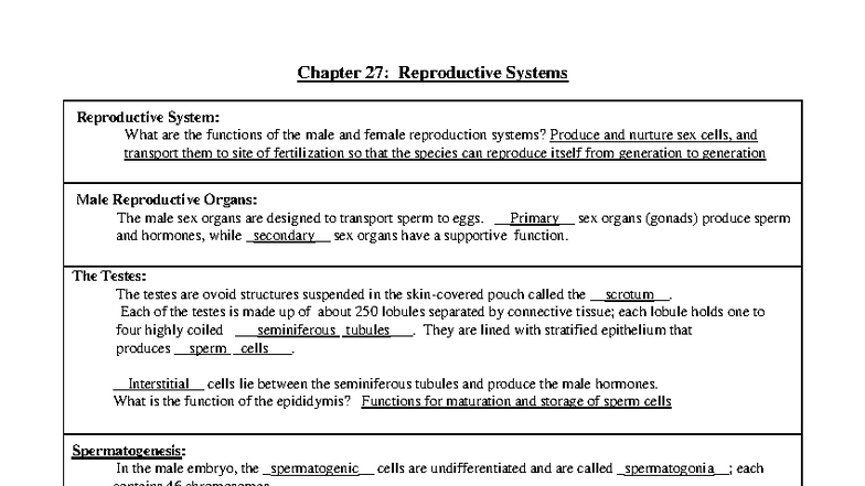 Final Exam Notes: Reproductive Systems & Hormonal Regulation - Studocu
