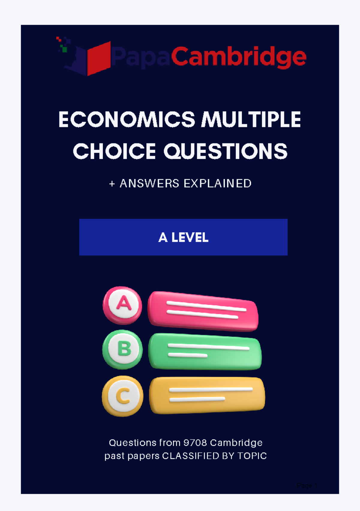 A Level Economics MCQs with Explanations and Past Paper Answers - Studocu