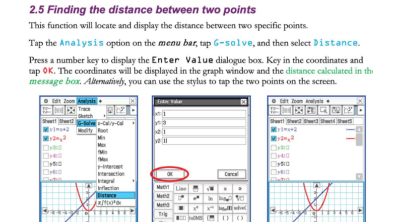 CAS Calculator Functions Overview: Distance, Intercepts, and More - Studocu