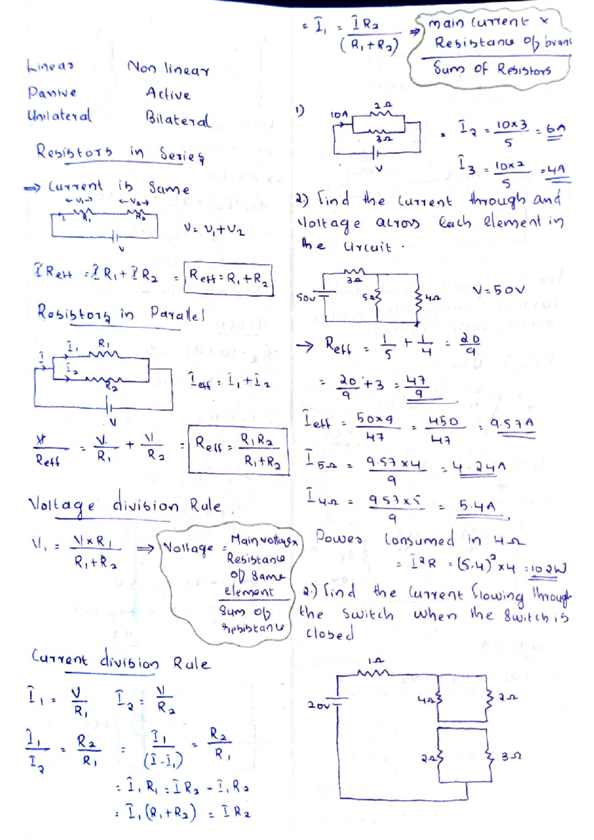 IEE 101 - Circuit Analysis Notes: Series & Parallel Resistor Concepts ...