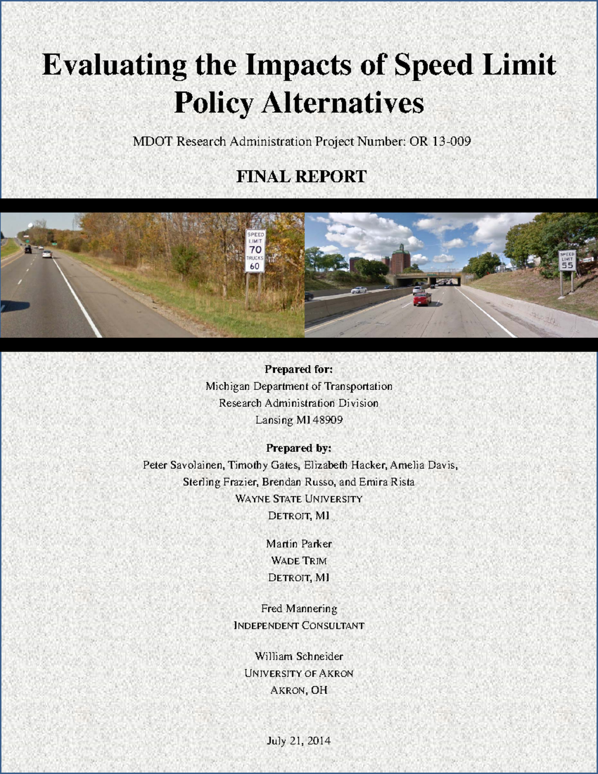 Dot 27845 DS1 - Final Report on Speed Limit Policy Impacts - Studocu