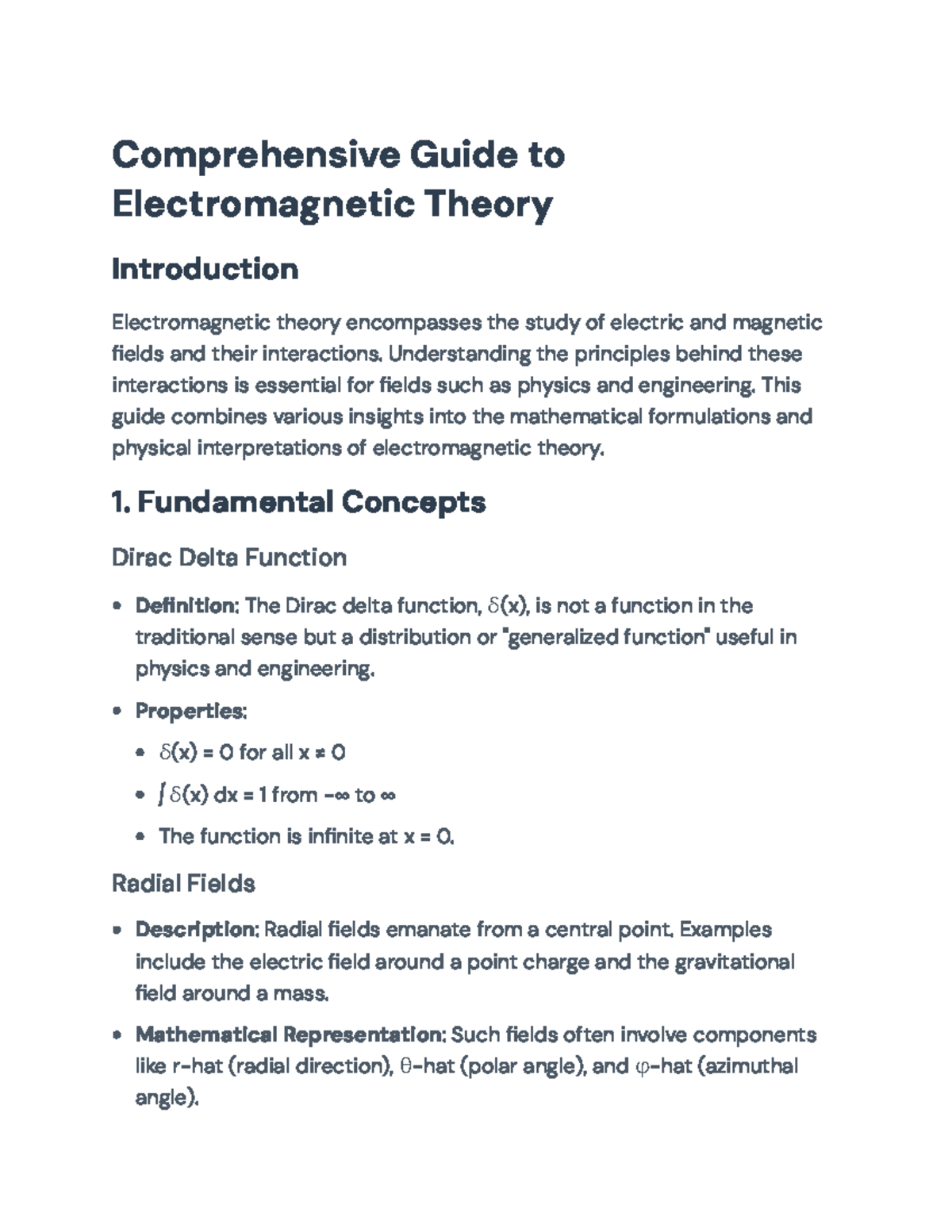 Comprehensive Guide to Electromagnetic Theory (Electromagnetics 101 ...