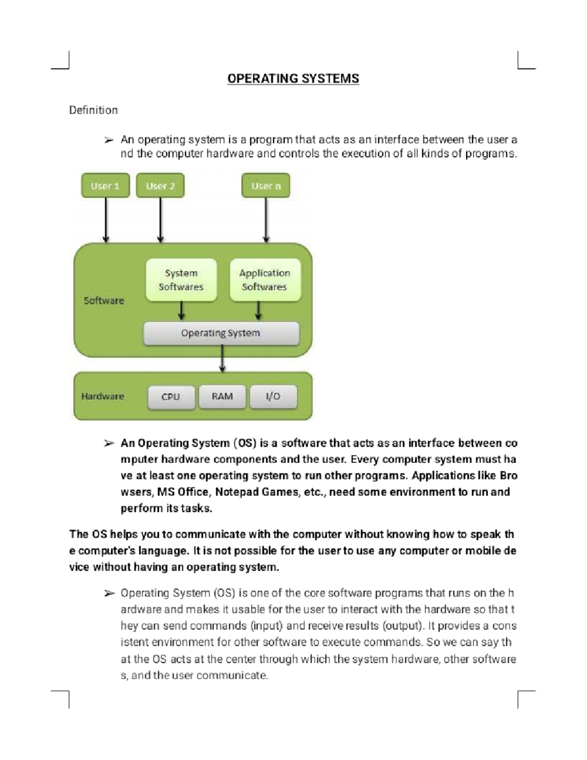 Operating Systems Phoenix - OPERATING SYSTEMS Definition An operating ...