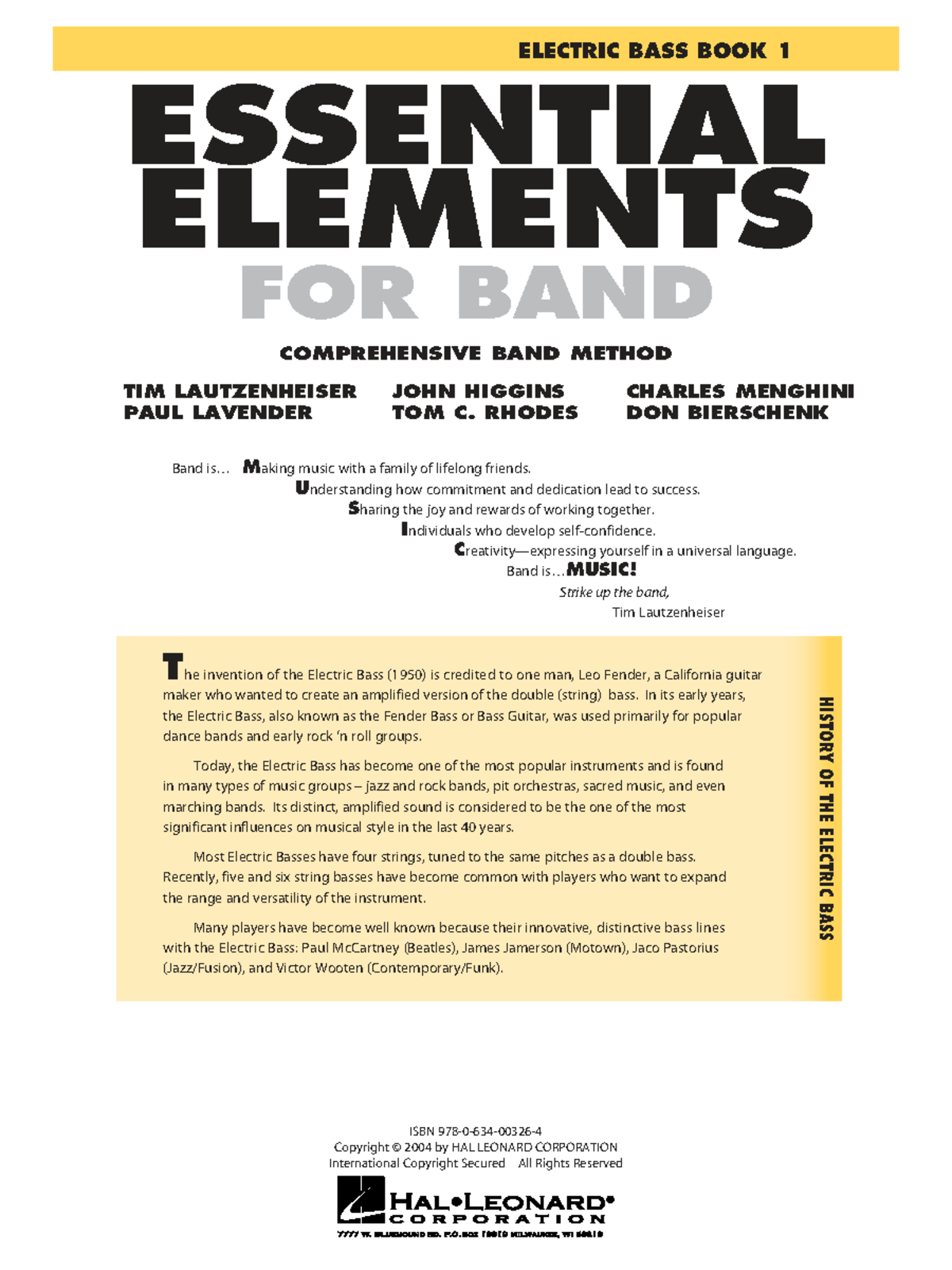 BASS 101: ESSENTIAL ELEMENTS FOR BAND - A COMPREHENSIVE GUIDE - Studocu