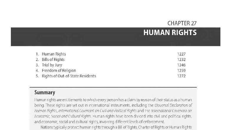 CHAPTER 27: HUMAN RIGHTS - Overview and Key Concepts - Studocu