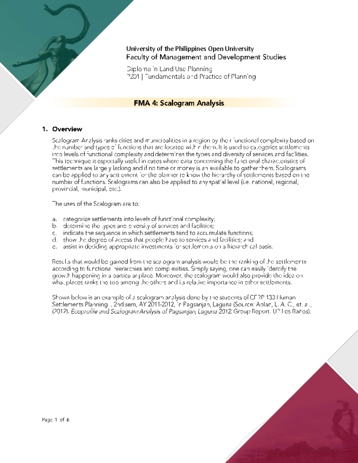 FMA 4 Scalogram Analysis Guidelines and Instructions - Studocu