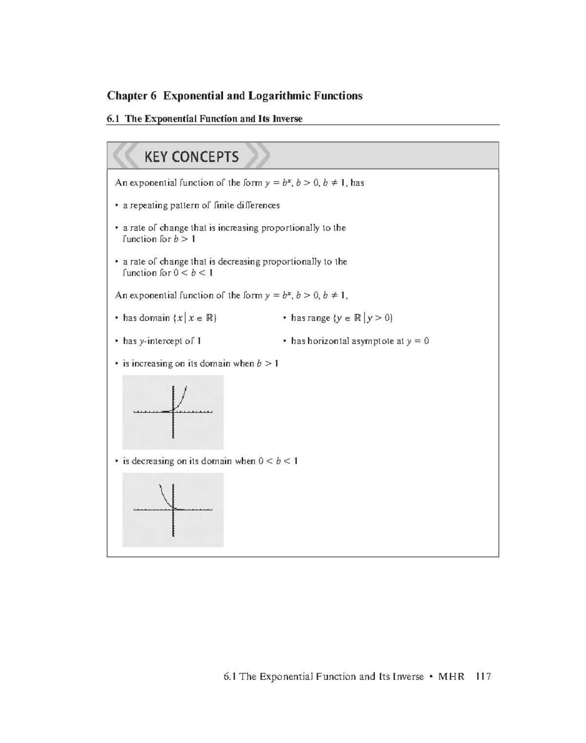 6.1 The Exponential Function and Its Inverse - Key Concepts and ...