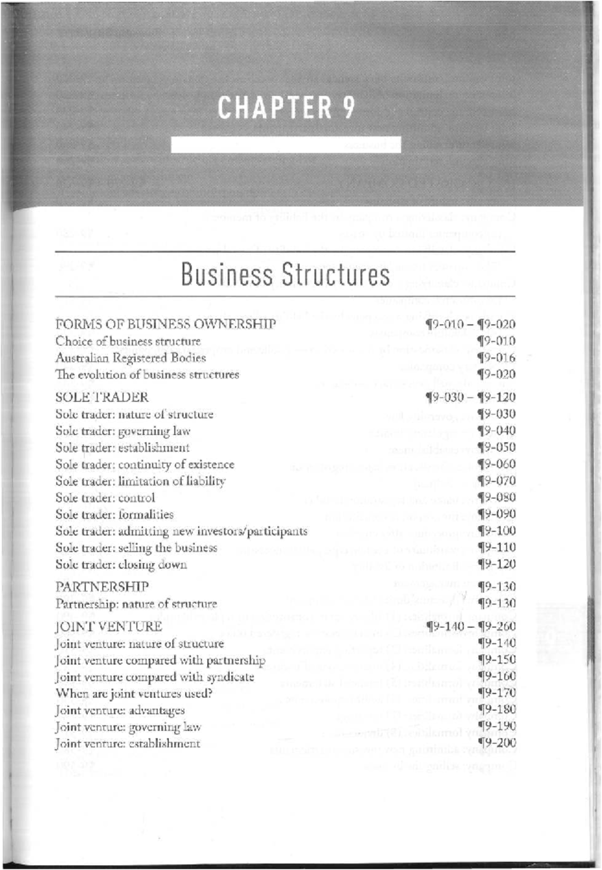 Australian Business Law: Chapter 9 - Business Structures Overview - Studocu