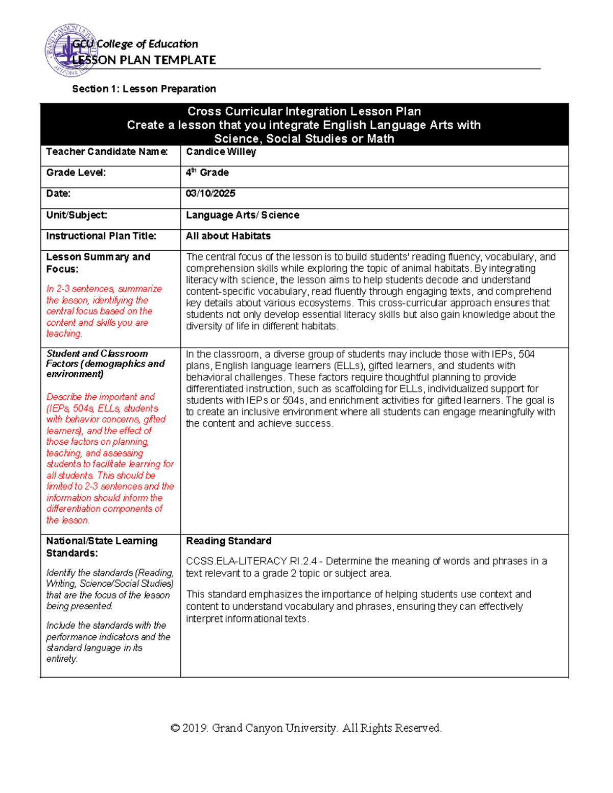 Revised COE Lesson Plan Template: Topic 4 - Integrating ELA with ...