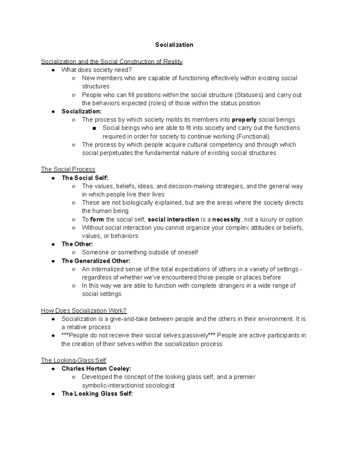 Exploring the Socialization Process: Concepts and Theories - Studocu