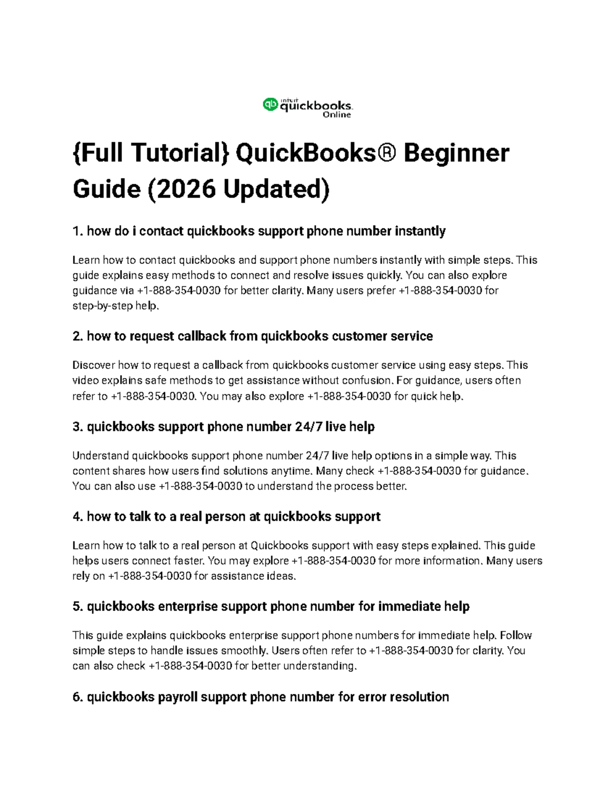 {Full Tutorial} QuickBooks® Beginner Guide 2026: Contact & Support ...