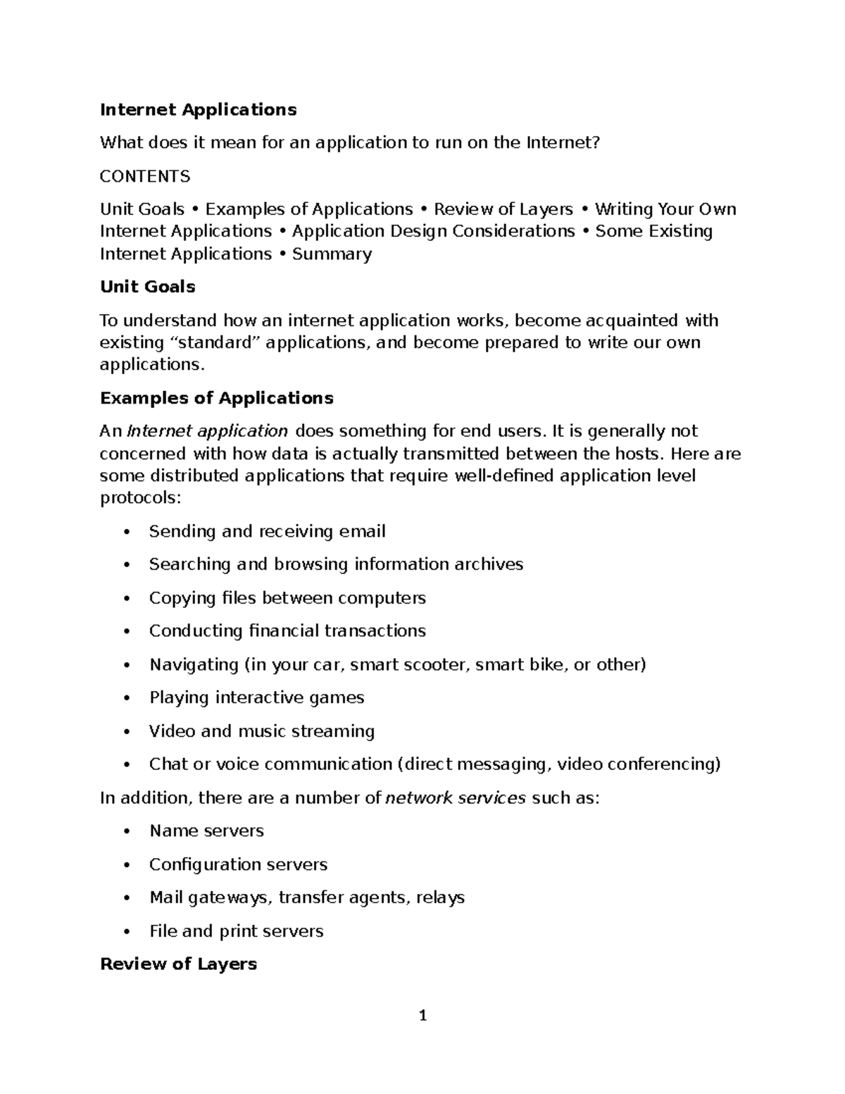 Internet Applications: Understanding Functionality and Design - Studocu