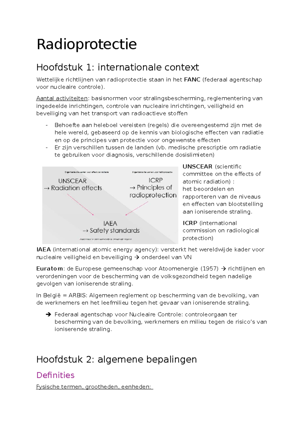 Radioprotectie Hoofdstuk 1: Internationale Richtlijnen en ...
