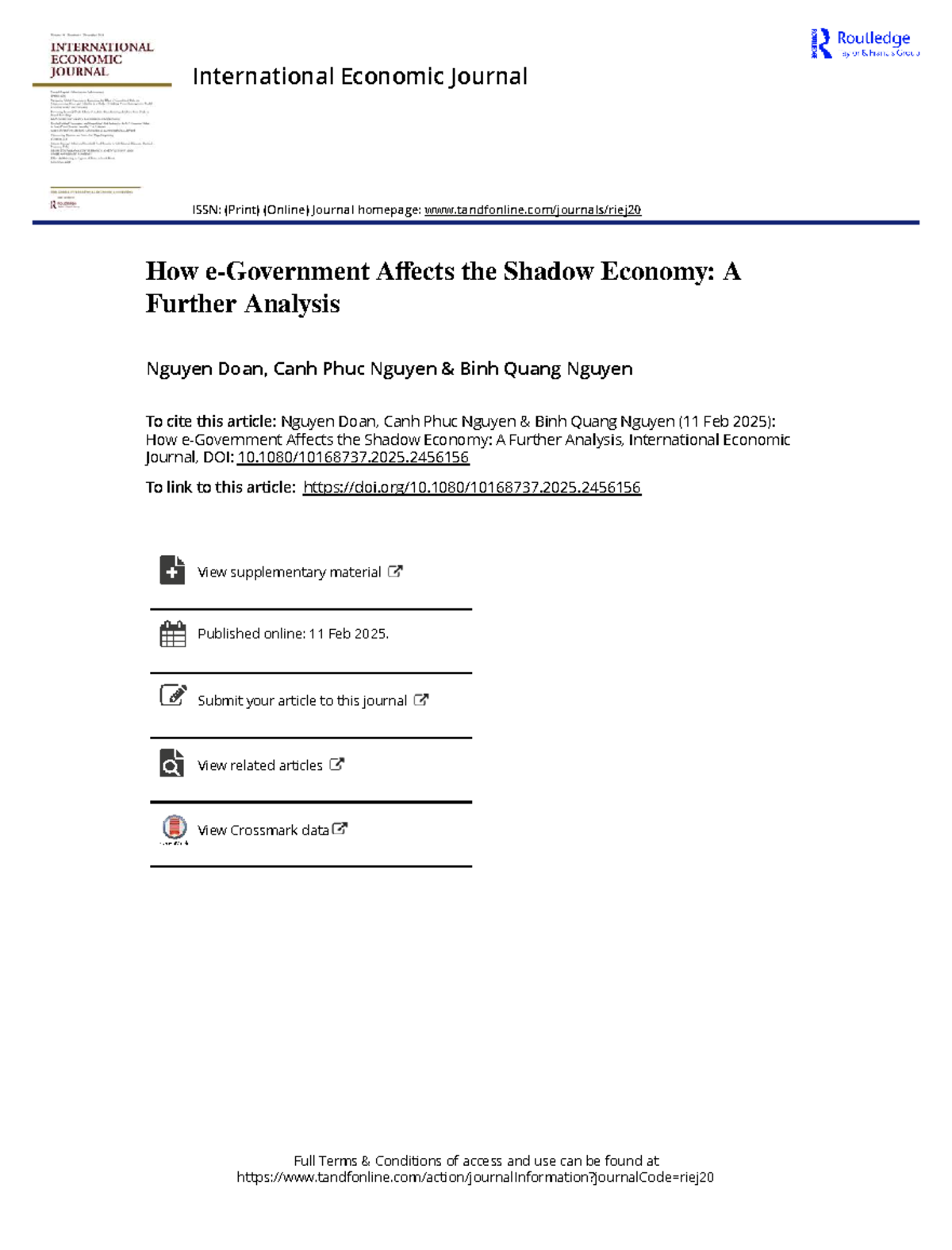 How e-Government Influences the Shadow Economy: A Detailed Study - Studocu