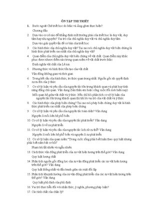 [Solved] 1 Quan im ca trit hc Mc Lnin v ngun gc ca trit hc - Triết học ...