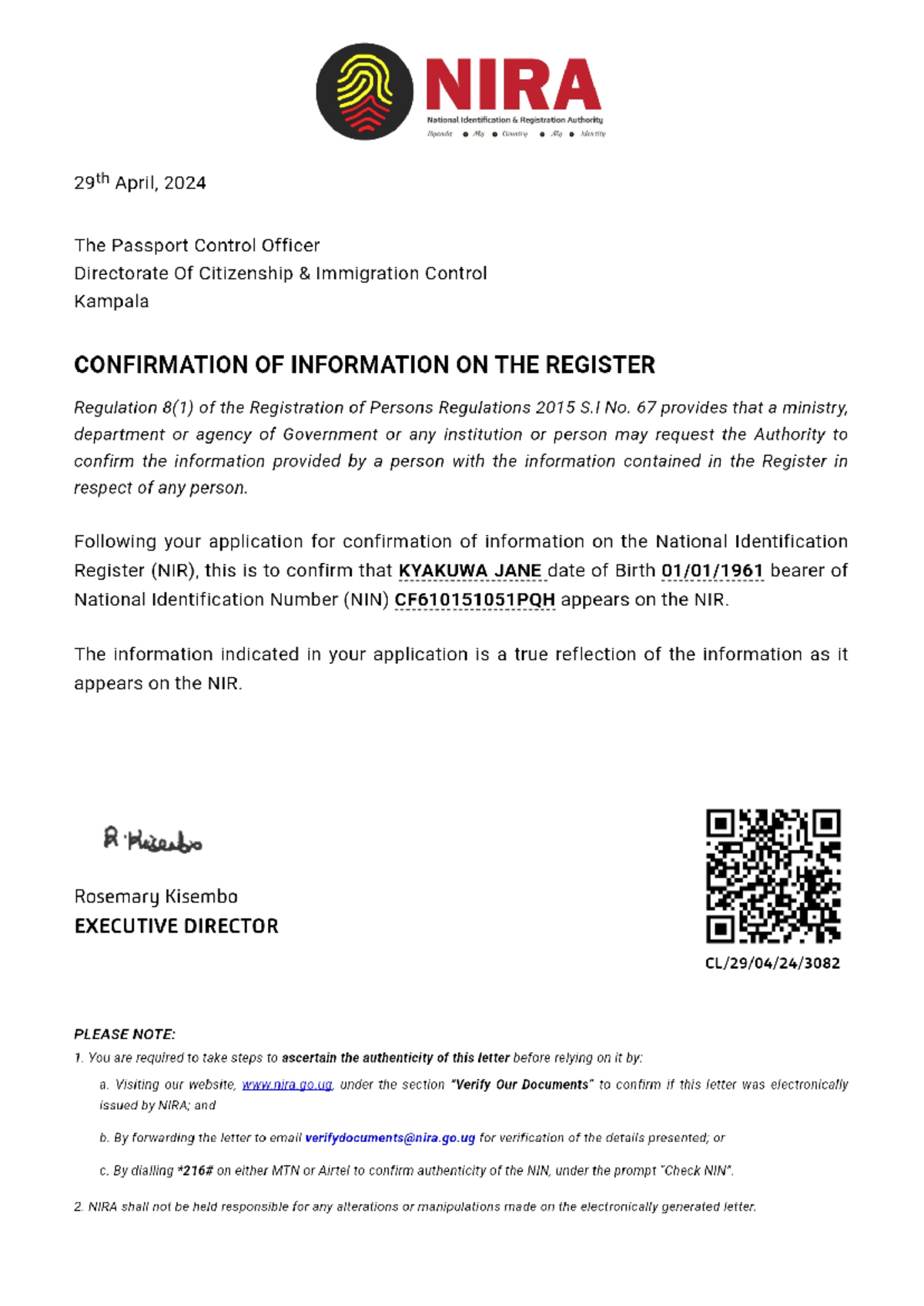 Confirmation of Information: Guidelines and Best Practices - Studocu