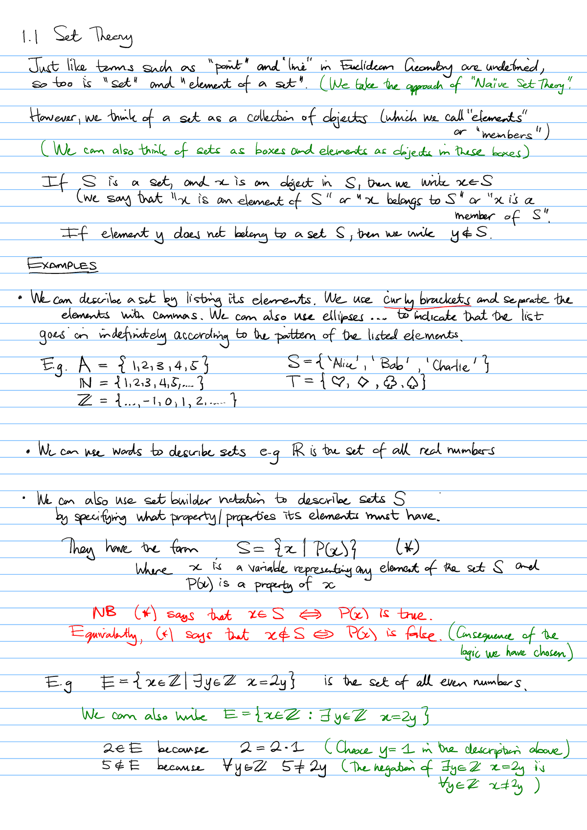 1.1 Set Theory Lecture Notes (Course Code: MATH101) - Studocu