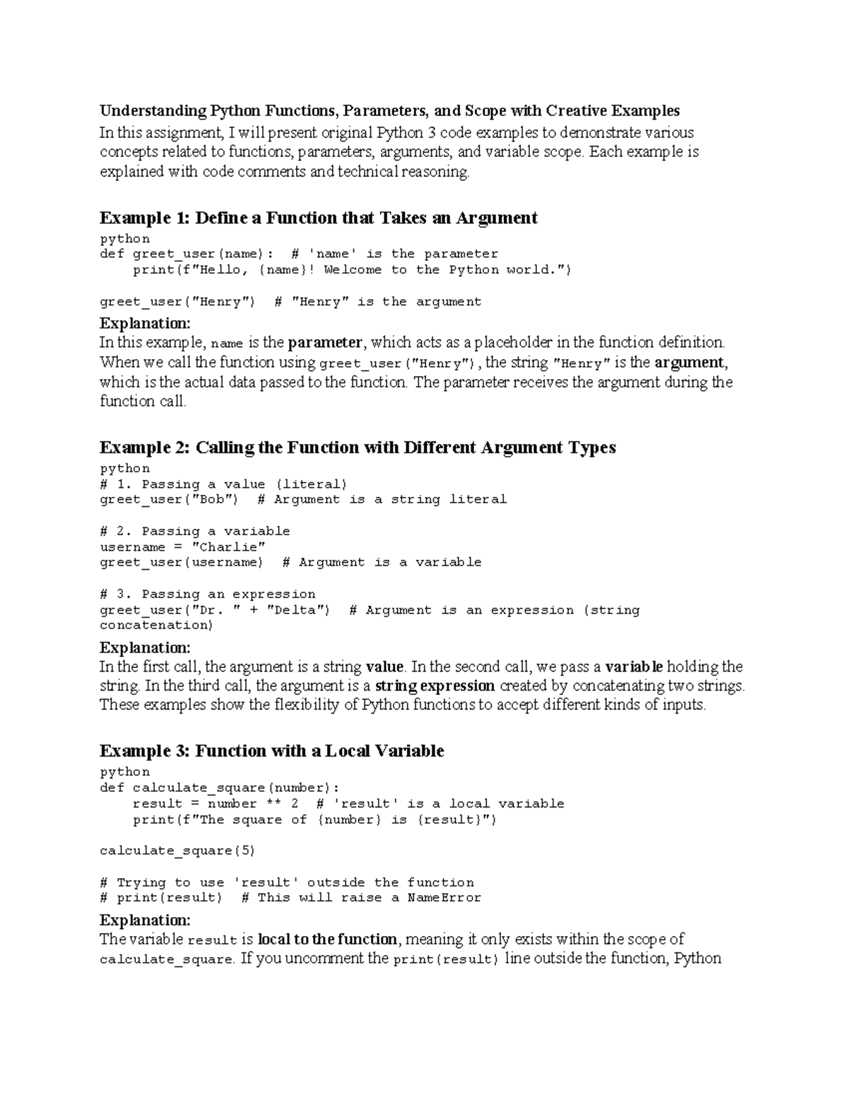 Cs 1101 Discussion: Python Functions, Parameters, and Scope Explained ...