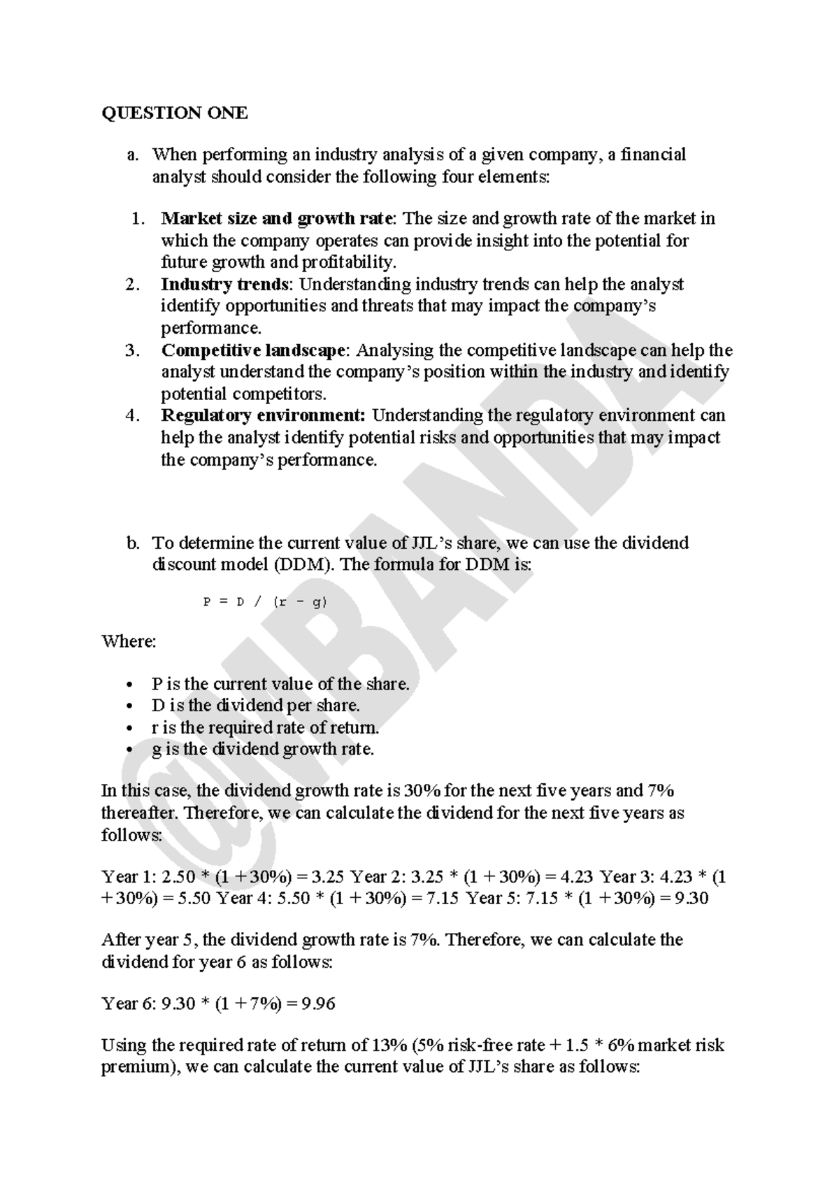 Asset Valuation Analysis and Industry Evaluation (FIN 101) - Studocu