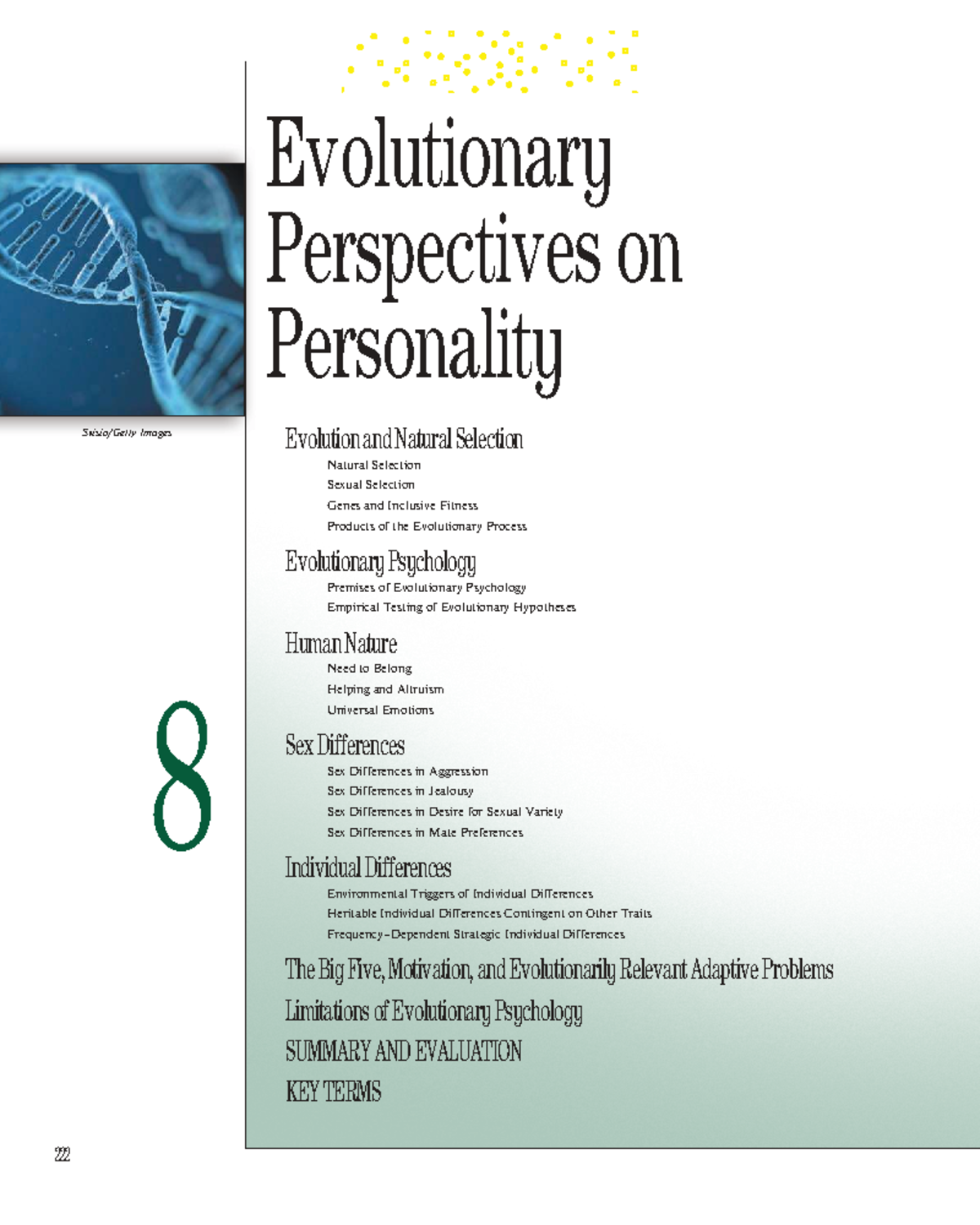 Evolutionary Perspectives on Personality (PSY 305) - Chapter 8 Summary ...