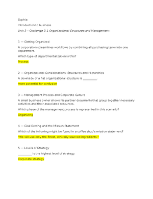 Introduction to business Unit 2 – Challenge 2.1 Marketing Focus ...