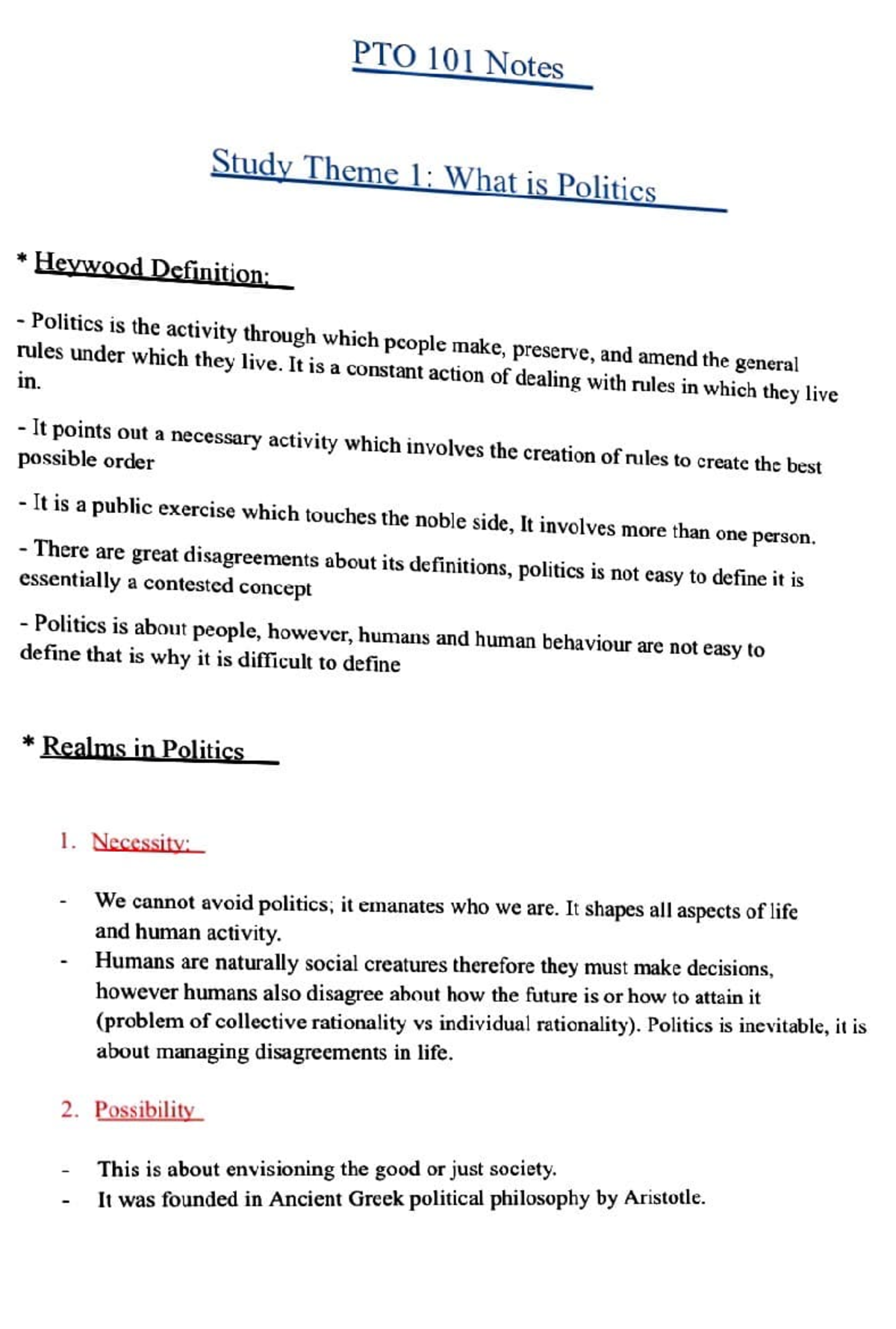 PTO 101: Comprehensive Study Notes on Political Concepts and Theories ...