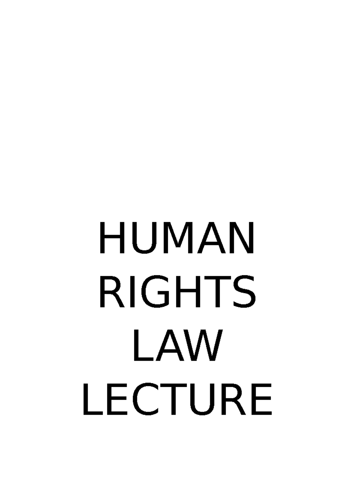 Human Rights LAW Lecture Notes: Bill of Rights Overview - Sem 2 - Studocu