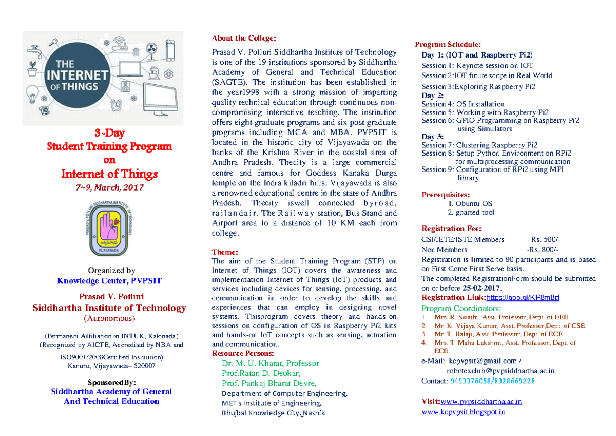 IOT-KC: Student Training Program on Internet of Things - March 2017 ...