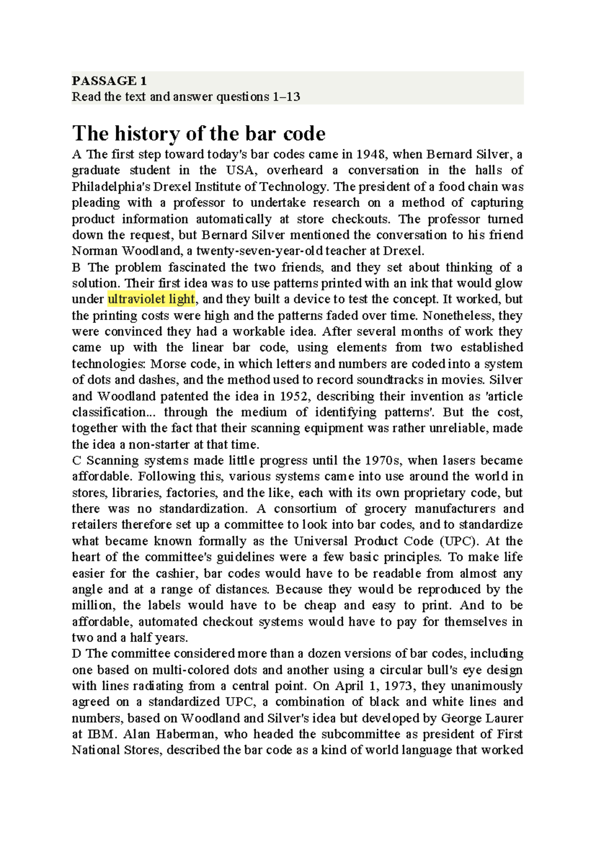 History of Bar Codes: From Inception to Modern Use (VOL7-R13) - Studocu