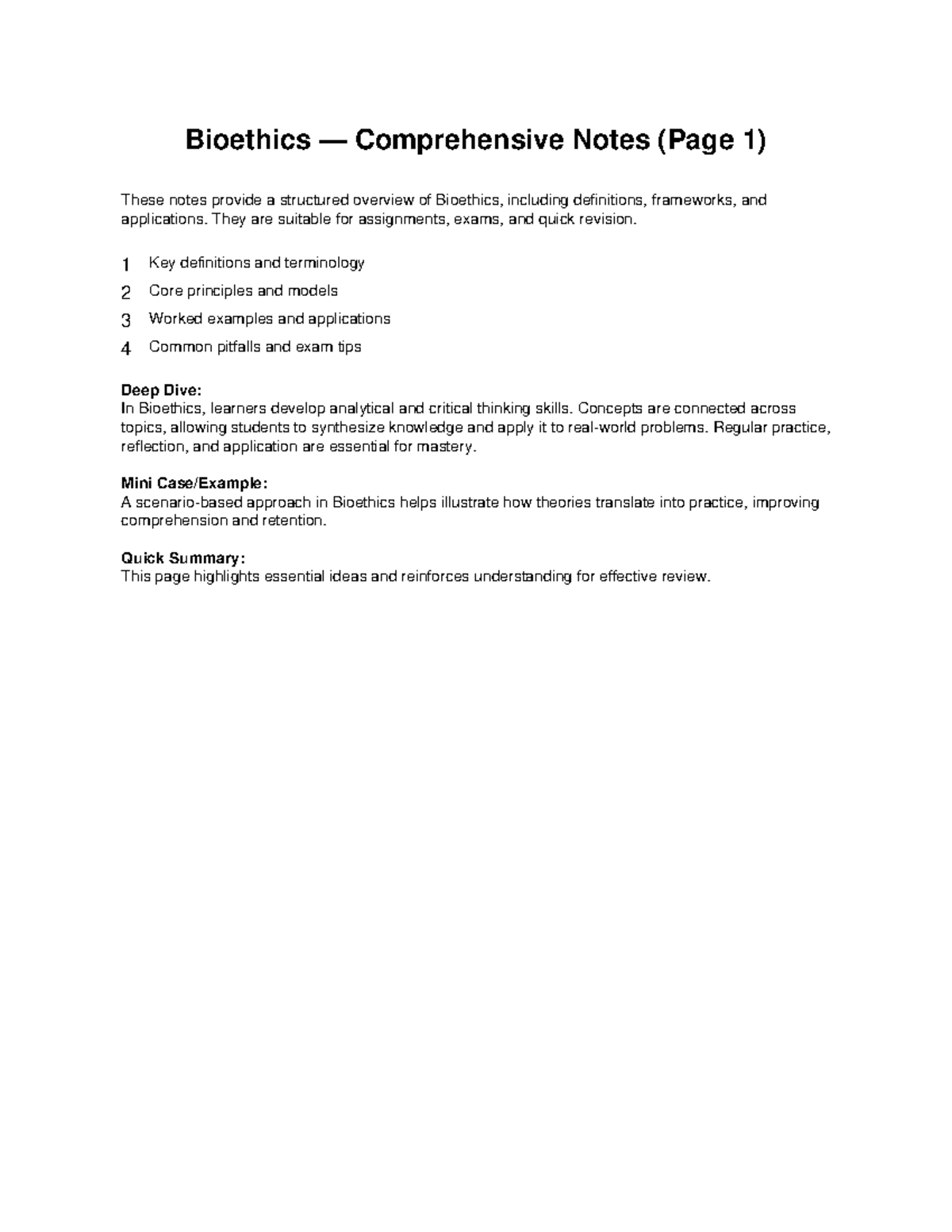 Bioethics Comprehensive Study Notes (41) - Studocu