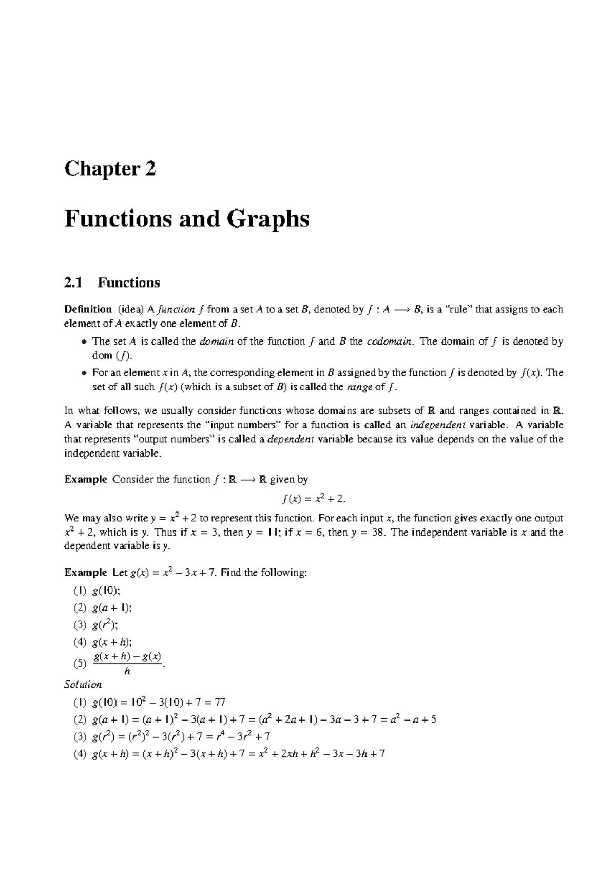 SKChung Notes CH 2 - Functions and Graphs Overview - Studocu