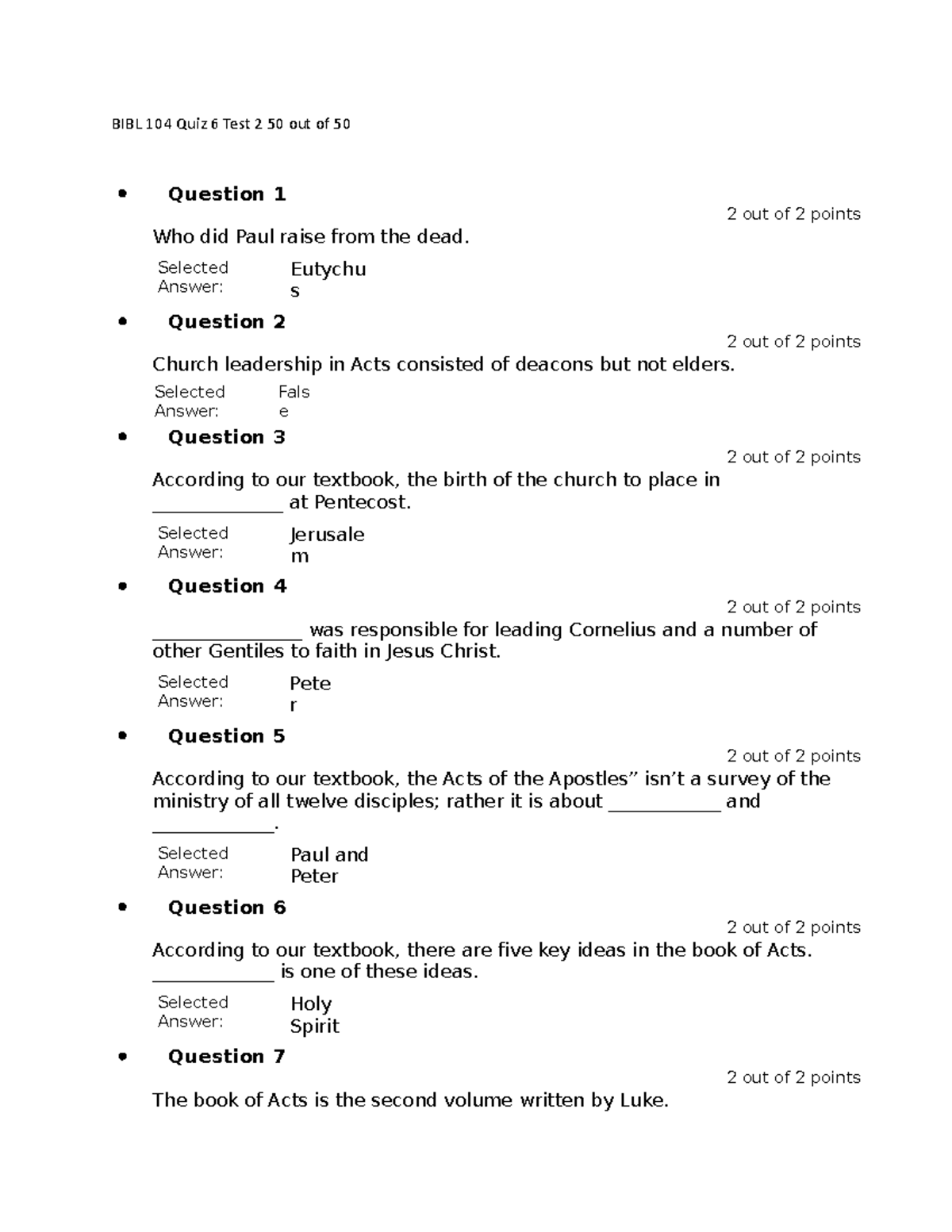 BIBL 104 Quiz 6 Test 2 - Answers and Insights for Chapter 6 - Studocu