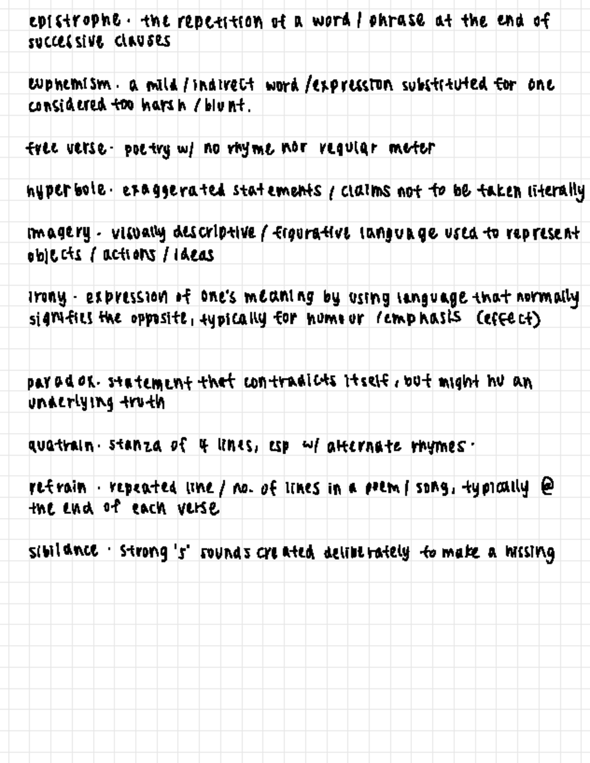 ENG 3 - Poetry Terms and Literary Devices Notes - Studocu