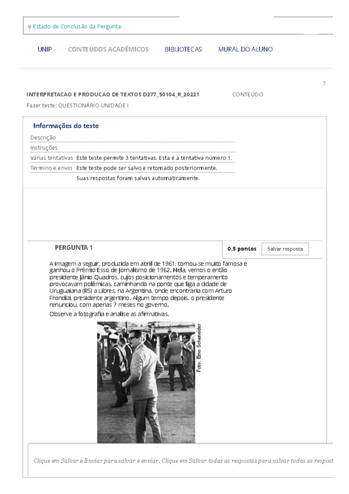 Interpretação e Produção de Textos D277 - Questionário Unidade I - Studocu