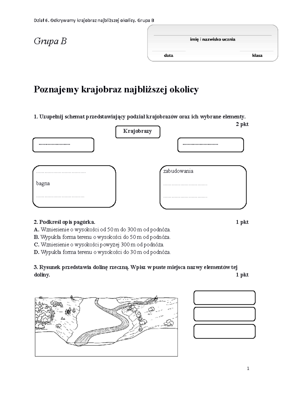 Sprawdzian po dziale 6 grupa b 1 1590653294 - Dział 6. Odkrywamy