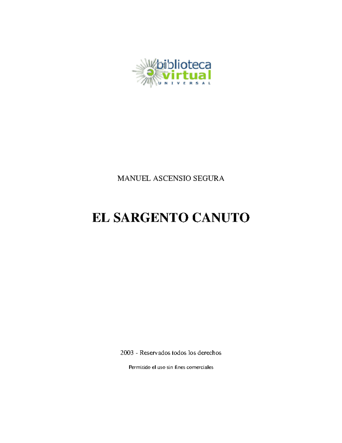 SARGENTO CANUTO - Lecturas Teatrales (2003) - Document Preview
