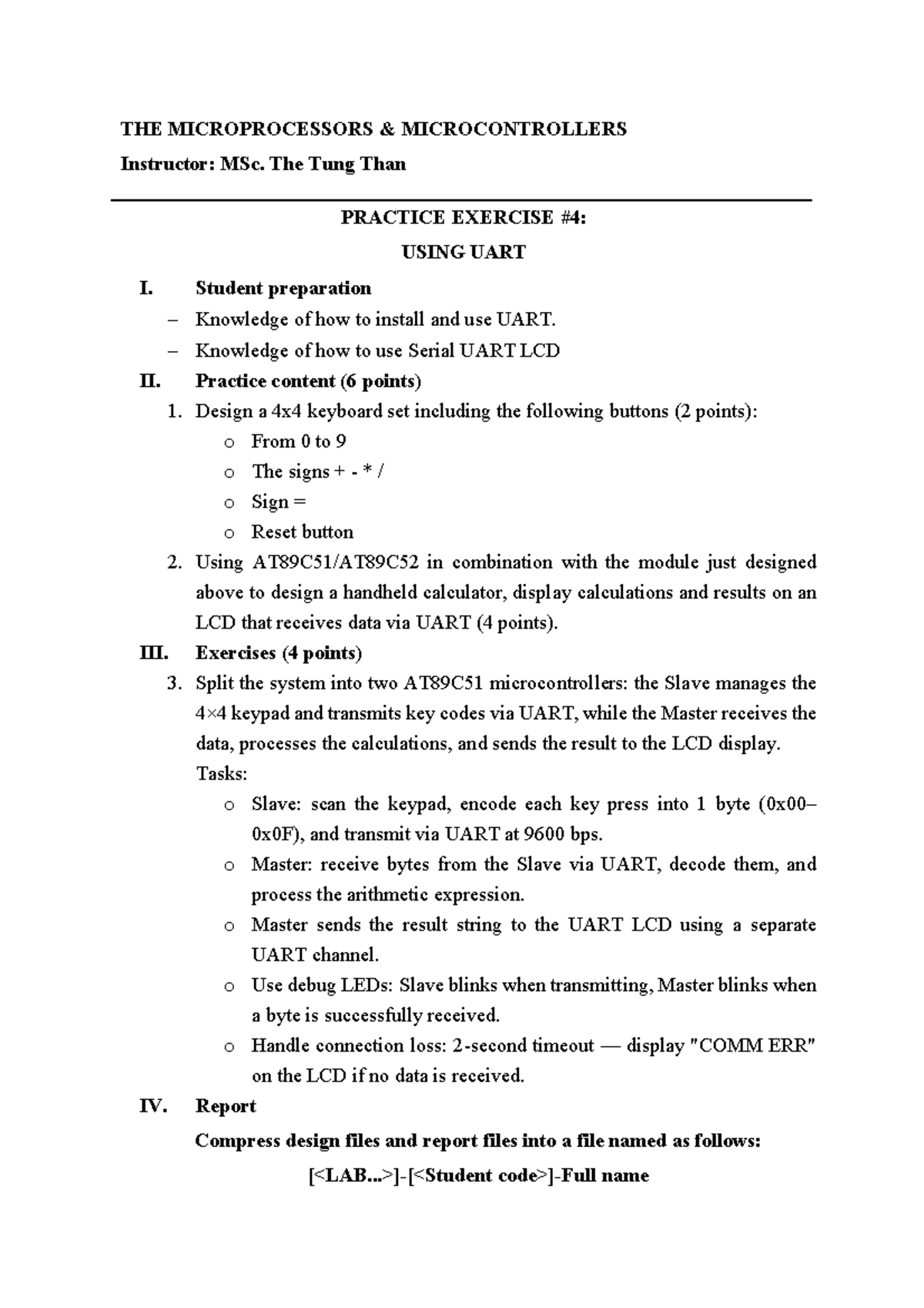 Lab 4 - UART Practice Exercise for Microprocessors & Microcontrollers ...