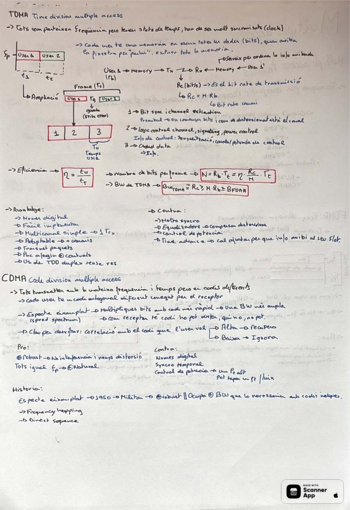 CDMA TDMA - Notes on Time Division and Code Division Access - Studocu