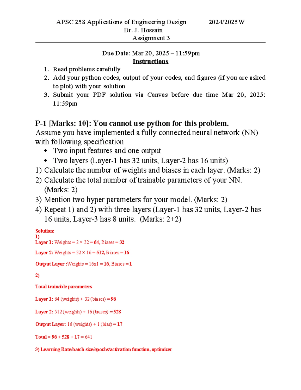 APSC 258 Applications of Engineering Design Assignment 1 solutions ...