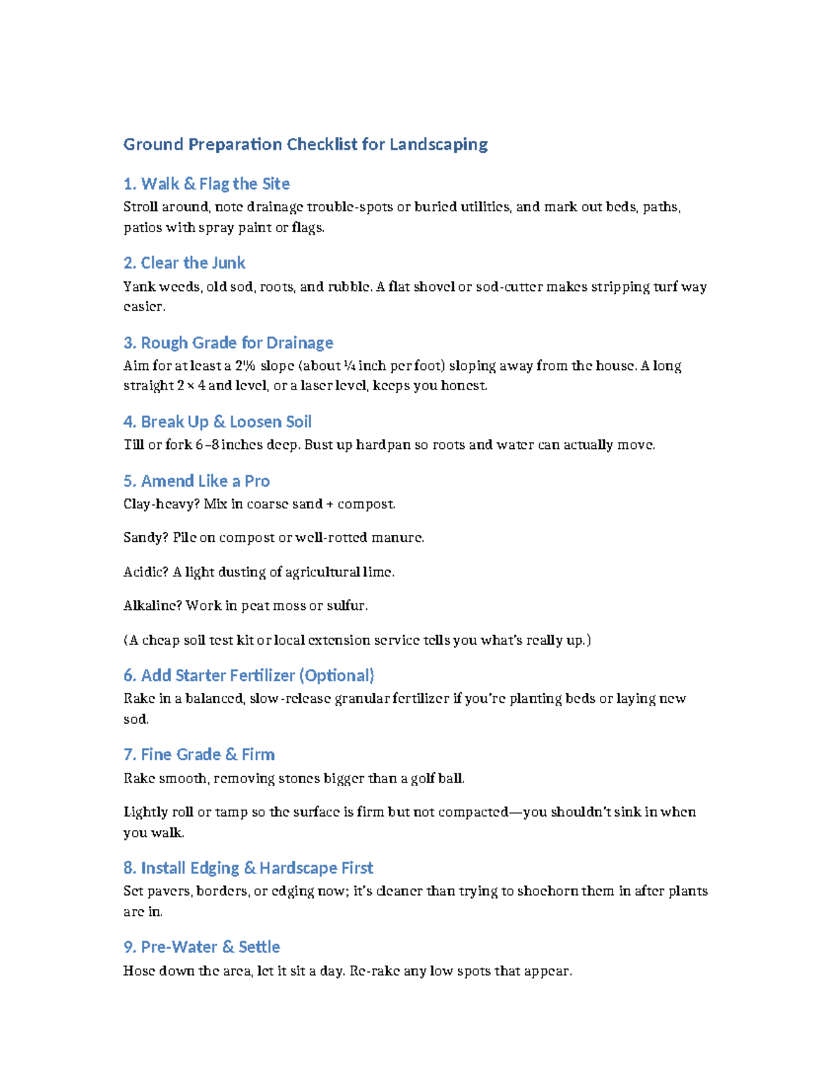 Landscaping Ground Preparation Checklist: Essential Steps for Success ...