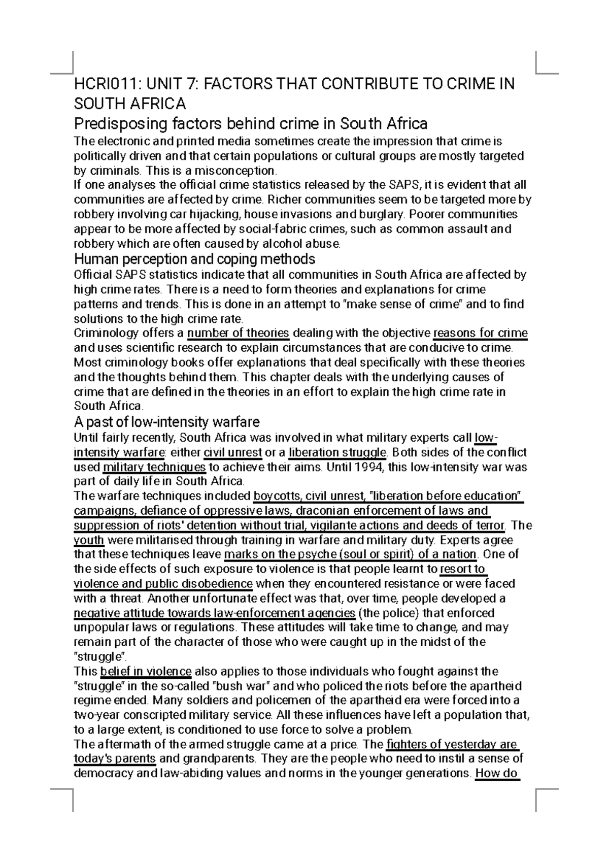 HCRI011: Unit 11 - Understanding the Nature of Forensic Criminalistics ...