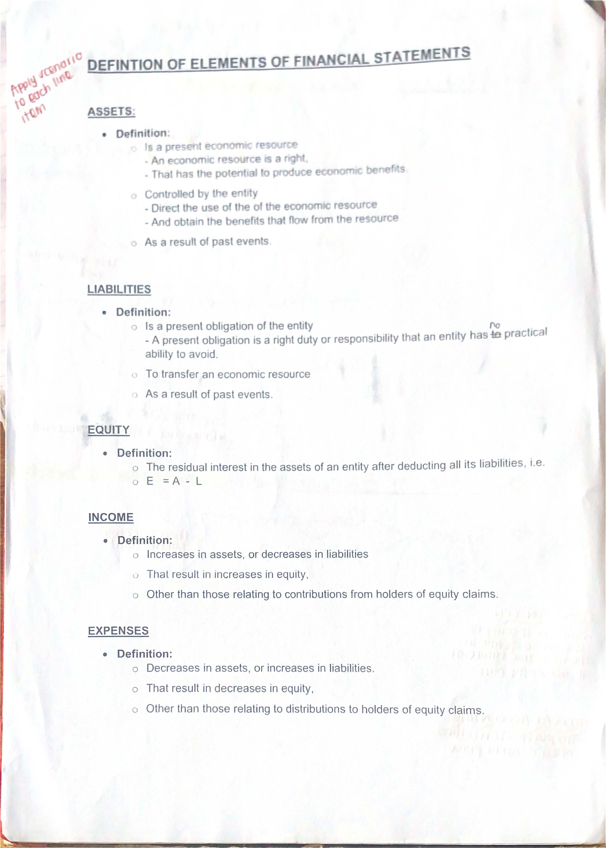 Financial Statements Elements: Definitions of Assets, Liabilities ...