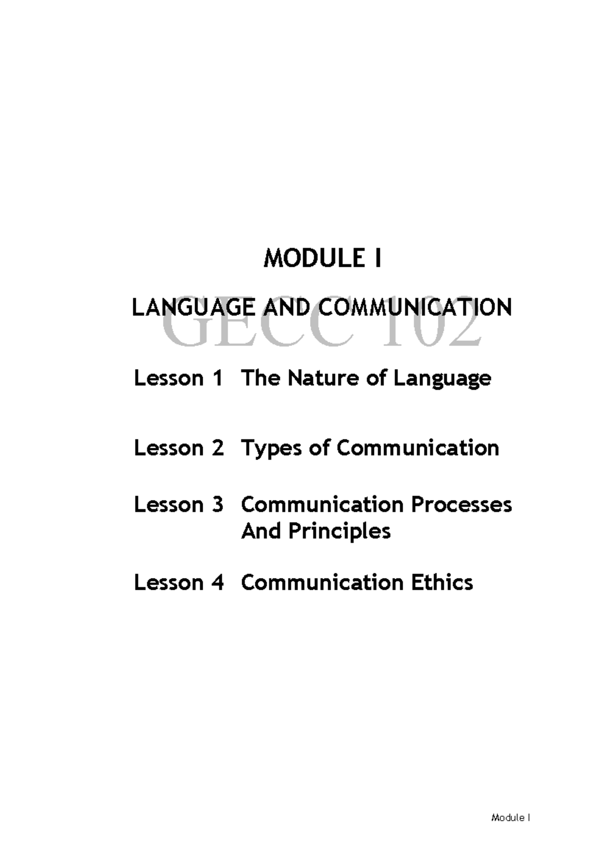 GECC 102 Purposive Communication Module 1: Language & Ethics - Studocu