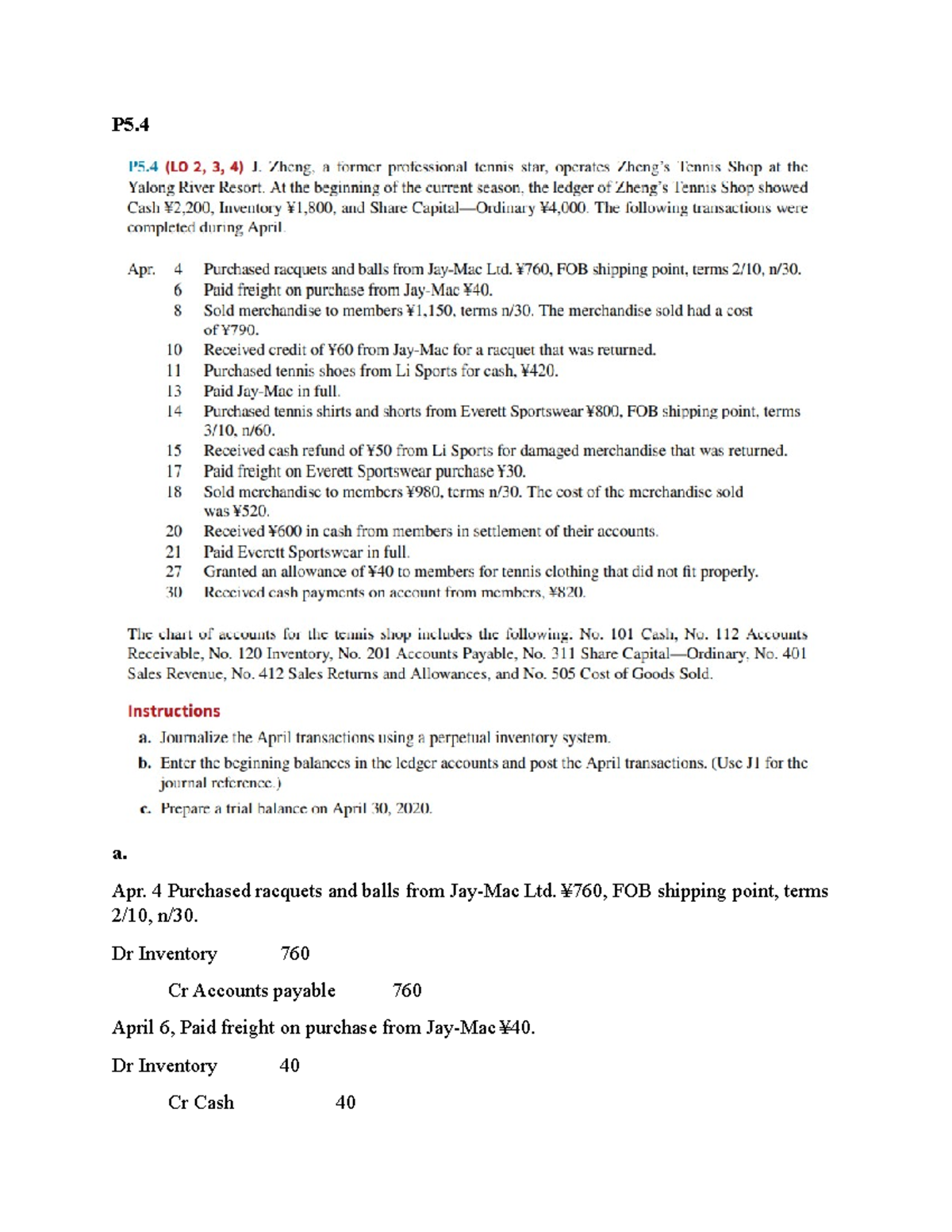 Class 5 - Journalizing Transactions and Posting Trial Balance Notes ...