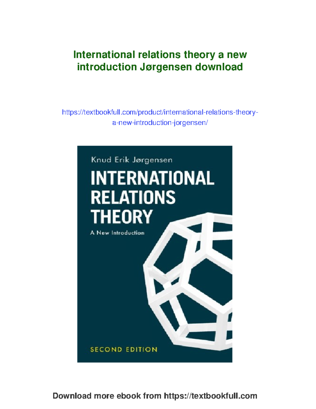 International Relations Theory: A New Introduction (72656) - Studocu