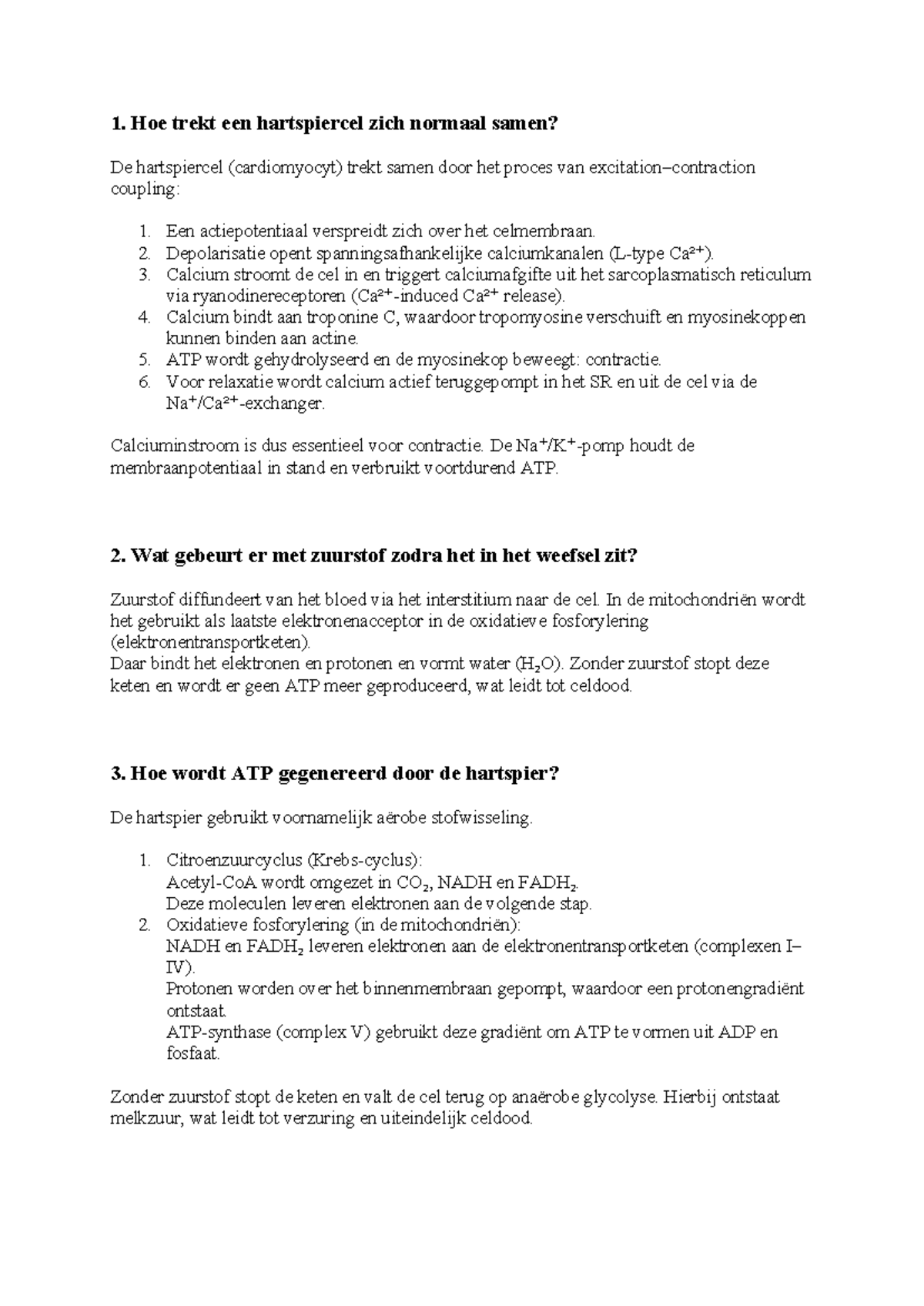 Focus APT 2 - Blok Acute Zorg: Hartspiercel Functies en Metabolisme ...