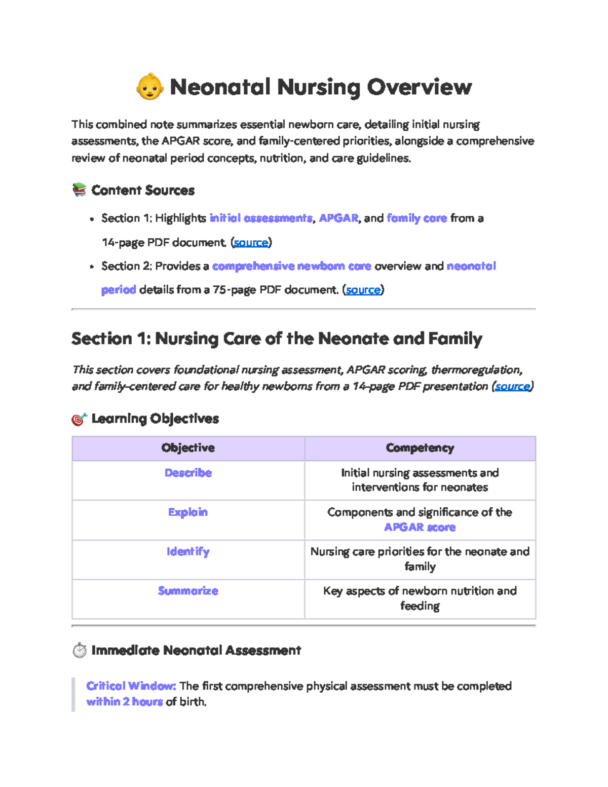 Neonatal Nursing Overview: APGAR, Family Care, and Essential Guidelines ...